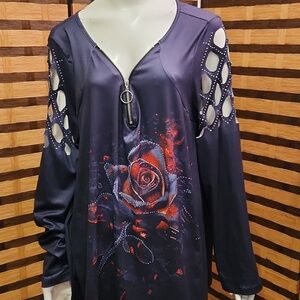 Custom nwot made bling stretch top